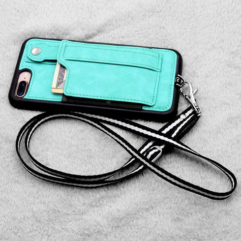 TOOVREN Upgraded iPhone 7 Plus Wallet Case, iPhone 8 Plus Wallet Case with Card Holder Perfect for Travel, Daily use, Work Aqua...